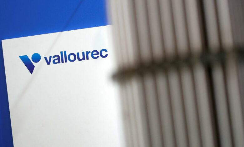 The logo of Vallourec is pictured at the World Nuclear Exhibition (WNE), the trade fair event for the global nuclear community in Villepinte near Paris