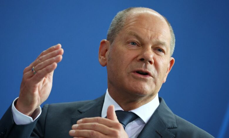 German Chancellor Scholz holds a news conference on energy situation, in Berlin