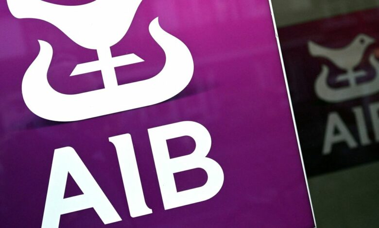 A general view of an AIB (Allied Irish Bank) logo