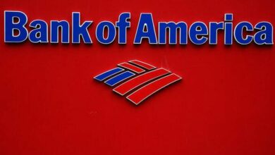 A Bank of America logo in New York City