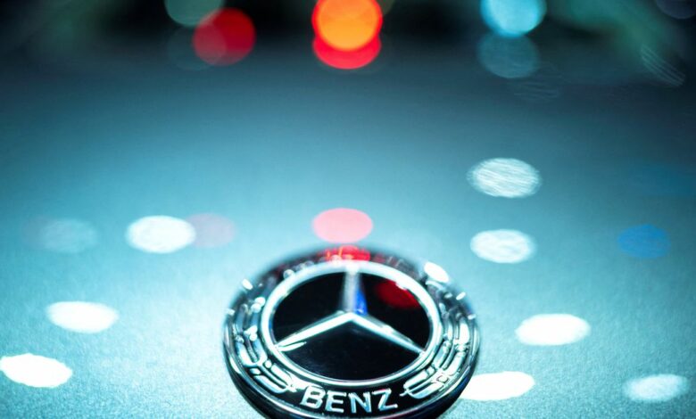 The Mercedes-Benz logo is seen at the 43rd Bangkok International Motor Show, in Bangkok