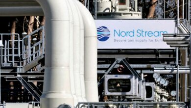 FILE PHOTO: Pipes at the landfall facilities of the Nord Stream 1 gas pipeline in Lubmin, Germany