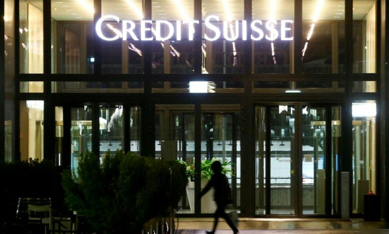 Logo of Credit Suisse is seen in Zurich