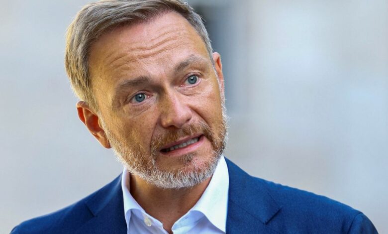 German Finance Minister Christian Lindner attends a news conference in Berlin