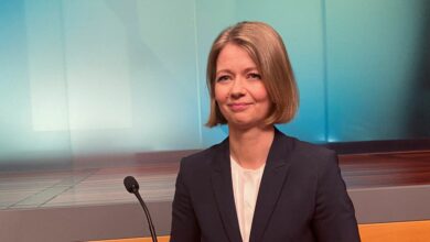 Norges Bank Governor Ida Wolden Bache holds news conference at the bank
