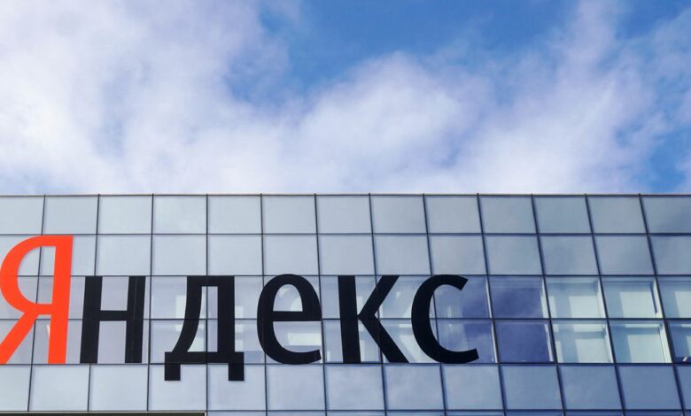 The logo of Russian internet company VK is seen on a wall at the company