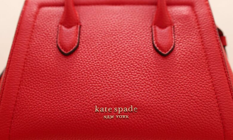 A handbag is seen in a Kate Spade store, owned by Tapestry, Inc., in Manhattan, New York