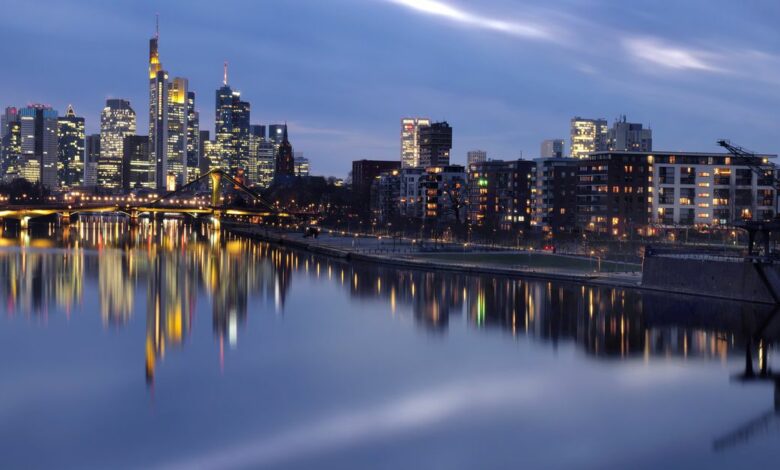 The Frankfurt, Germany, skyline during a lockdown amid the pandemic