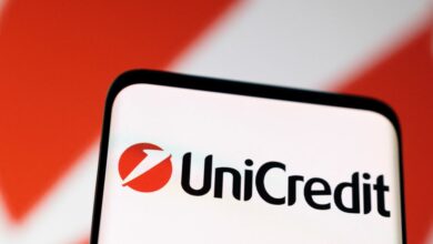 The headquarters of UniCredit bank is seen in downtown Milan