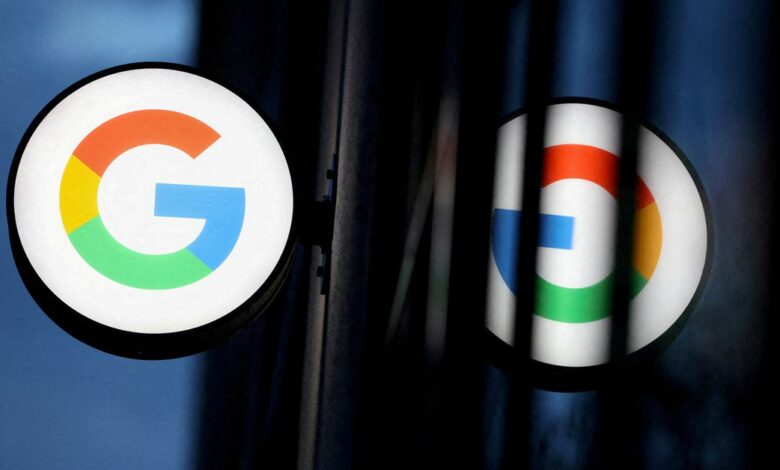 The logo for Google LLC is seen at the Google Store Chelsea in Manhattan, New York City