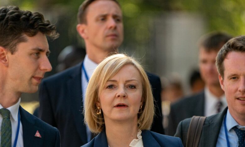 British Prime Minister Liz Truss attends the 77th United Nations General Assembly at the United Nations headquarters in New York City