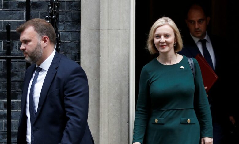 New British Prime Minister Liz Truss leaves 10 Downing Street, in London