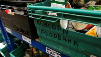 A view of an information in the Runcorn and District Foodbank in Old Town, in Runcorn