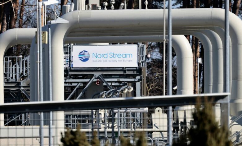 Pipes at the landfall facilities of the