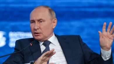 Russian President Vladimir Putin attends a plenary session of the Eastern Economic Forum in Vladivostok