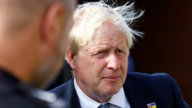 British Prime Minister Johnson carries out visits with the police in Milton Keynes