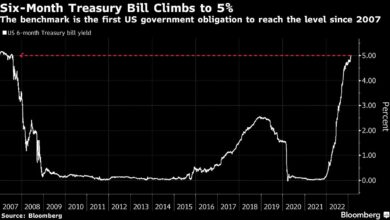 Treasury Bills bieten aktienähnliche 5 %, um das Risiko der Fed zu übernehmen, Schulden begrenzen